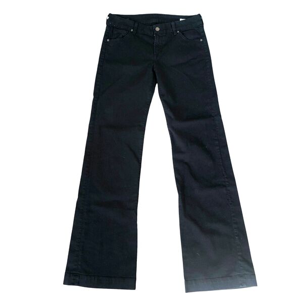Citizens Of Humanity Women's Black‎ Birkin Low Rise Wide Leg Jeans Sz 29x34 - Picture 1 of 13